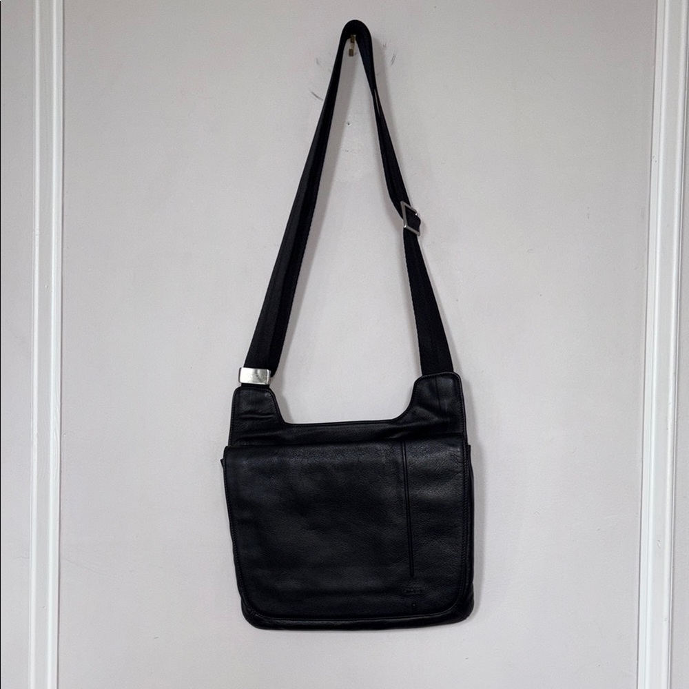 Tumi Black Leather Crossbody Bag